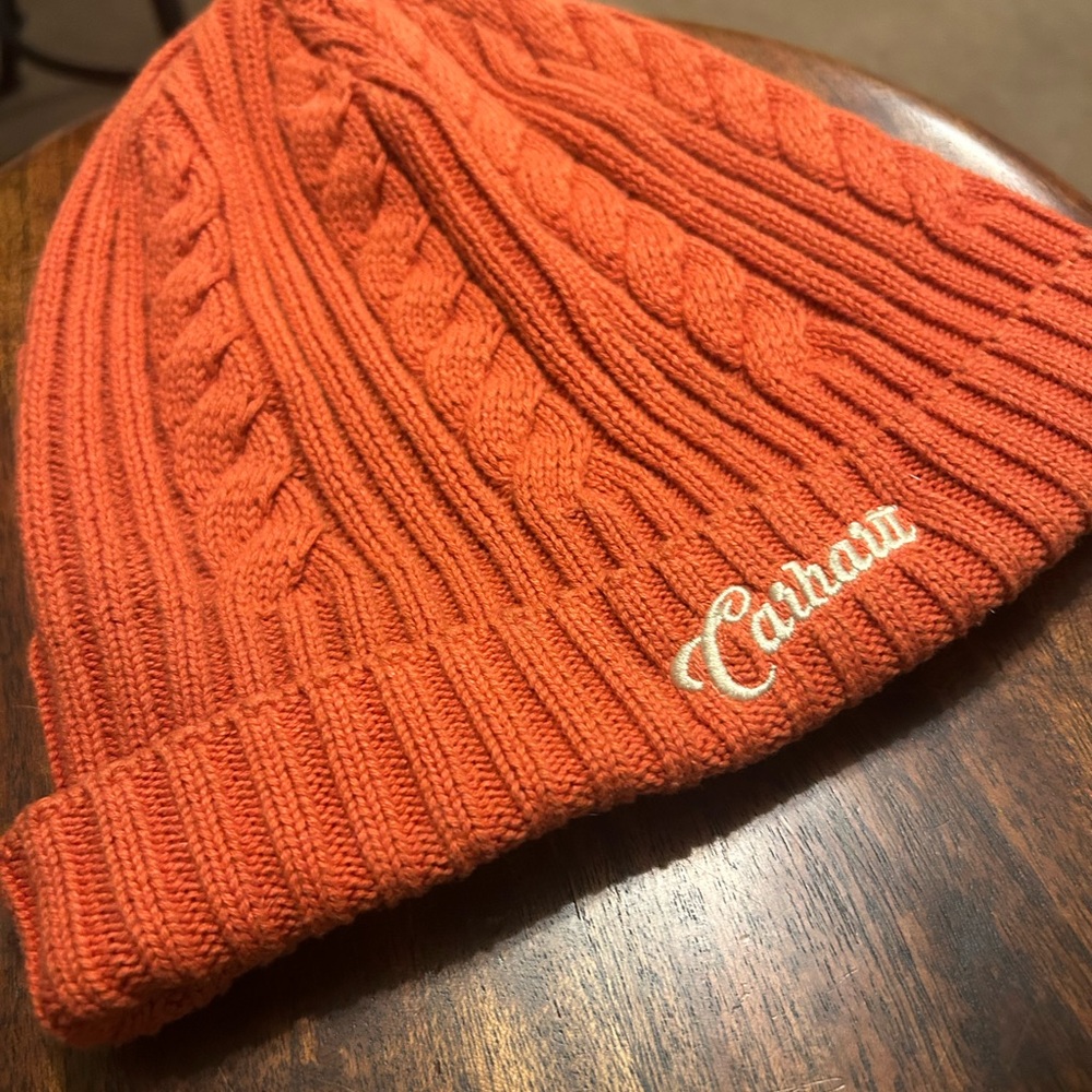 Carhartt Vibrant Orange Cable Knit Beanie